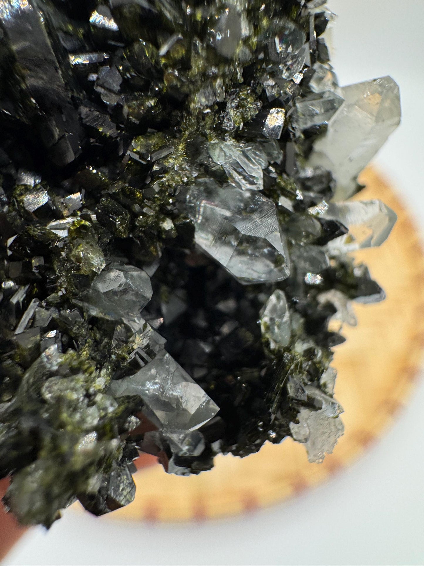 Black & Green Epidote with Quartz – Natural Crystal Specimen | Collector Mineral