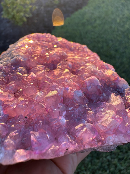 Cobalto-Calcite Pink Crystal Cluster from Congo – Rare Thick Crystals