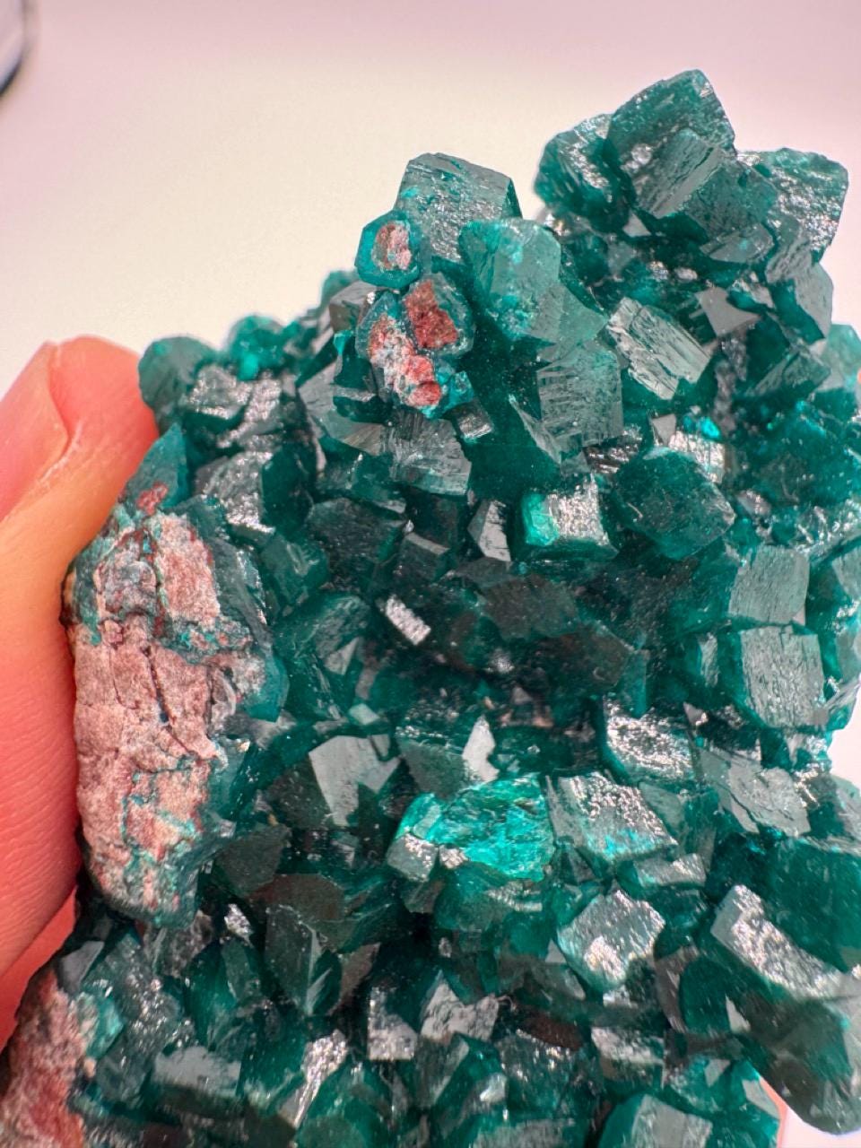 Natural Dioptase on Quartz – Jobtaz from Congo – Vivid Green Crystal Cluster – Collector Mineral Specimen