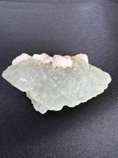 Prehnite with Calcite – Light Green Crystal from Mali – Rare Mineral Specimen (108 g)