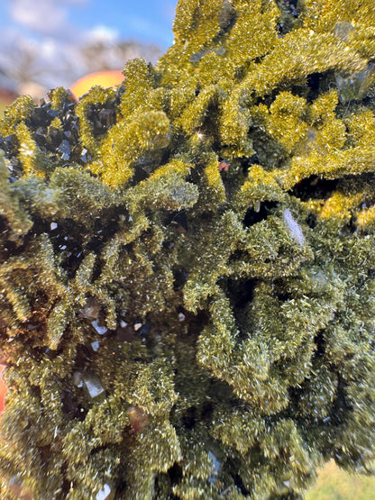 High-Grade Green Epidote with Quartz – Forest Green Crystal Cluster from Turkey