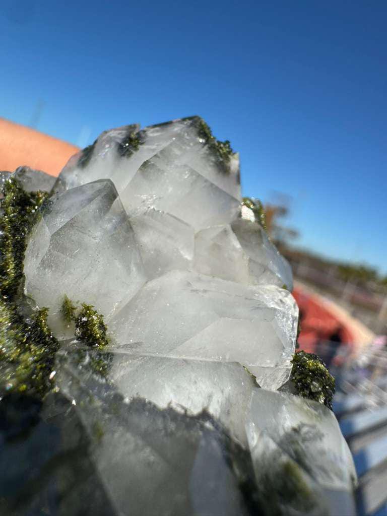 Epidote with Quartz (Biterminated Quartz) Cluster – High Grade Crystal Specimen from Turkey – 227g