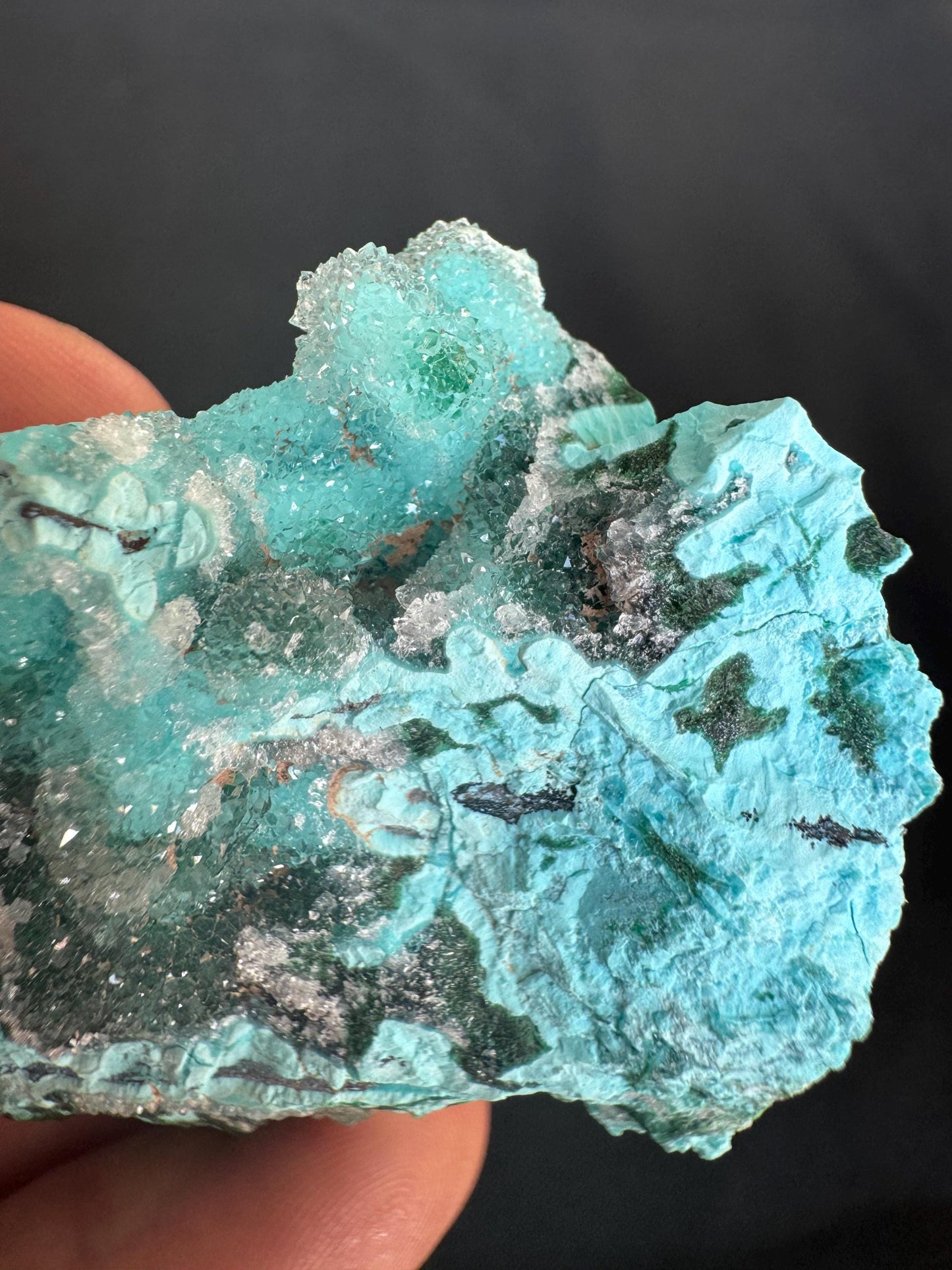 Natural Drusy Chrysocolla Crystal – Sparkling Blue-Green Specimen from Africa – 52g