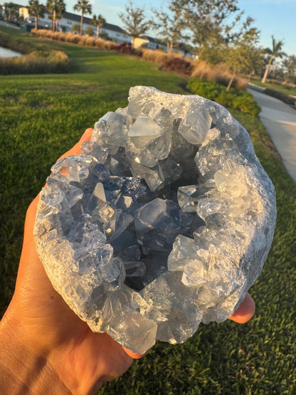 AAA Celestite Geode from Madagascar – Large Blue Crystals – Collector Decor Piece