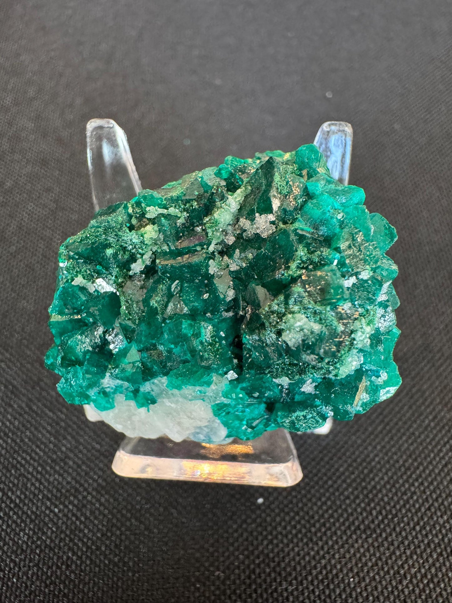 Emerald Green Dioptase on Quartz – Sparkling Collector Crystal Specimen (25 g)