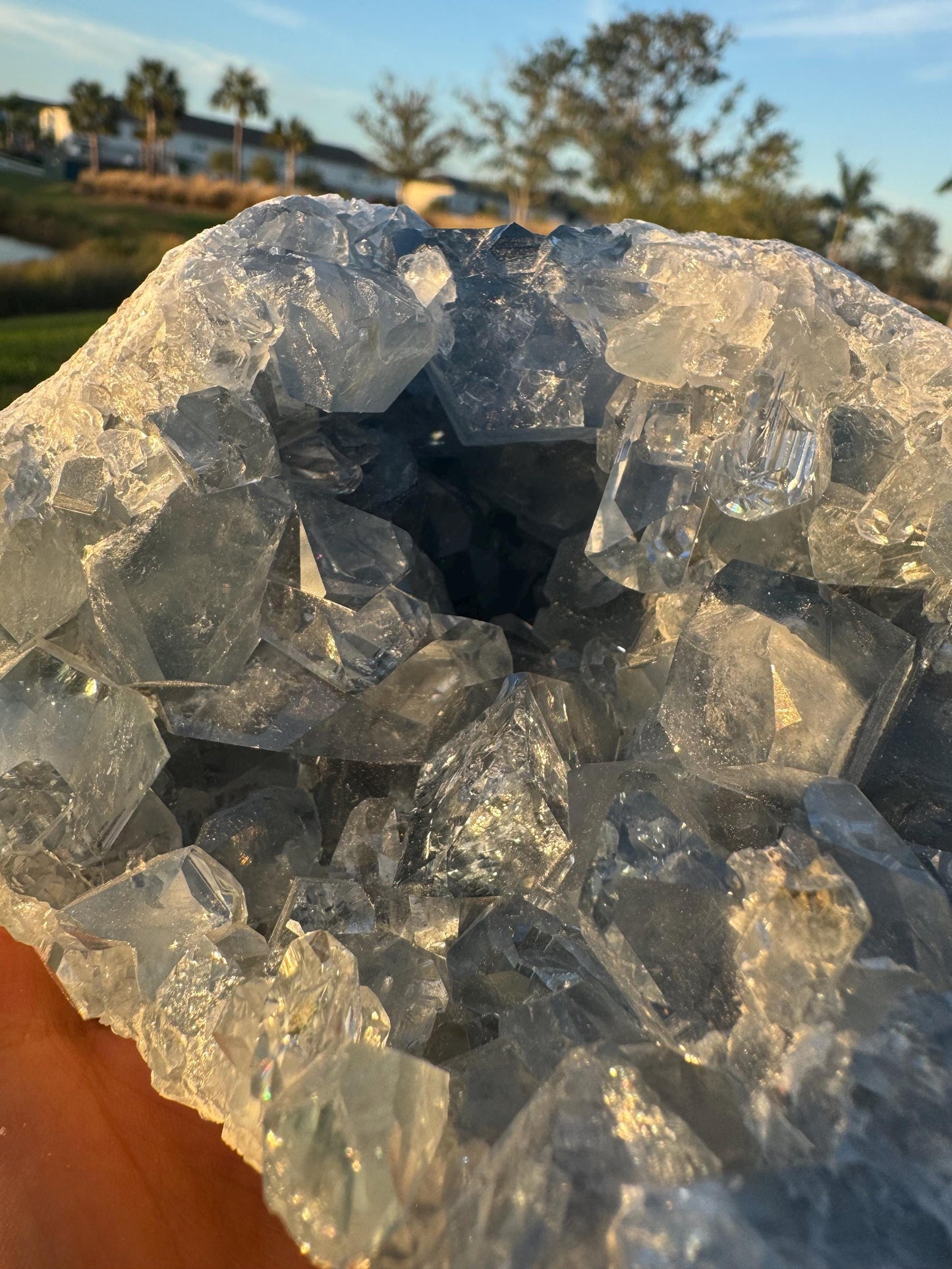AAA Celestite Geode from Madagascar – Large Blue Crystals – Collector Decor Piece