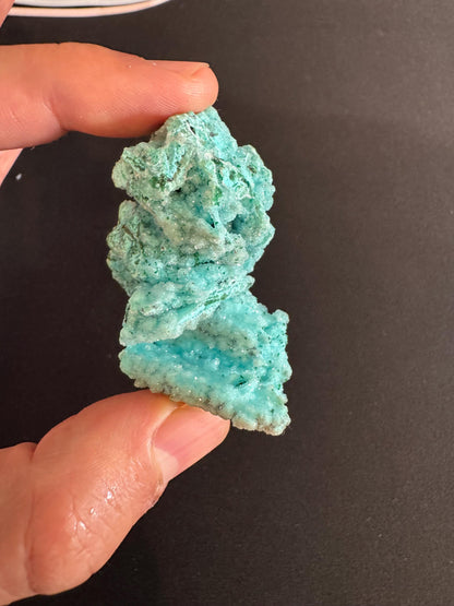 Chrysocolla Druzy Specimen Rare – Natural Blue Mineral from Congo – Collectible Crystal, Raw Mineral Stone