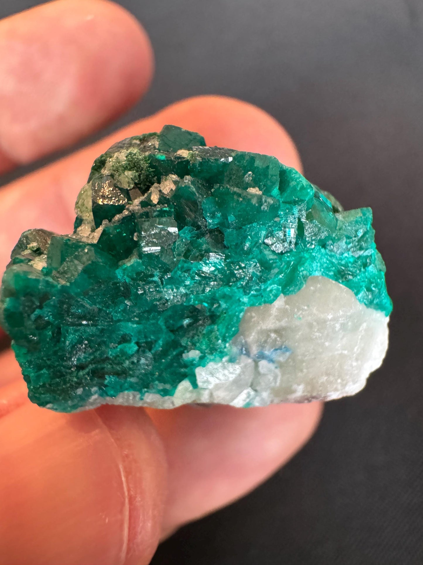 Emerald Green Dioptase on Quartz – Sparkling Collector Crystal Specimen (25 g)