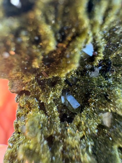 High-Grade Green Epidote with Quartz – Forest Green Crystal Cluster from Turkey