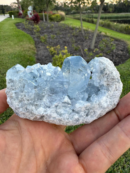Celestine Crystal Cluster from Madagascar – Rare Blue Celestite